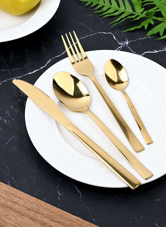 Ollieroo 24 Pieces Durable and Stylish Cutlery Set  for Comfort and Stylish Table Settings Gold - Image 1
